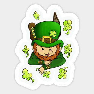 Happy Smiling Leprechaun - Funny St. Patrick's Day Sticker